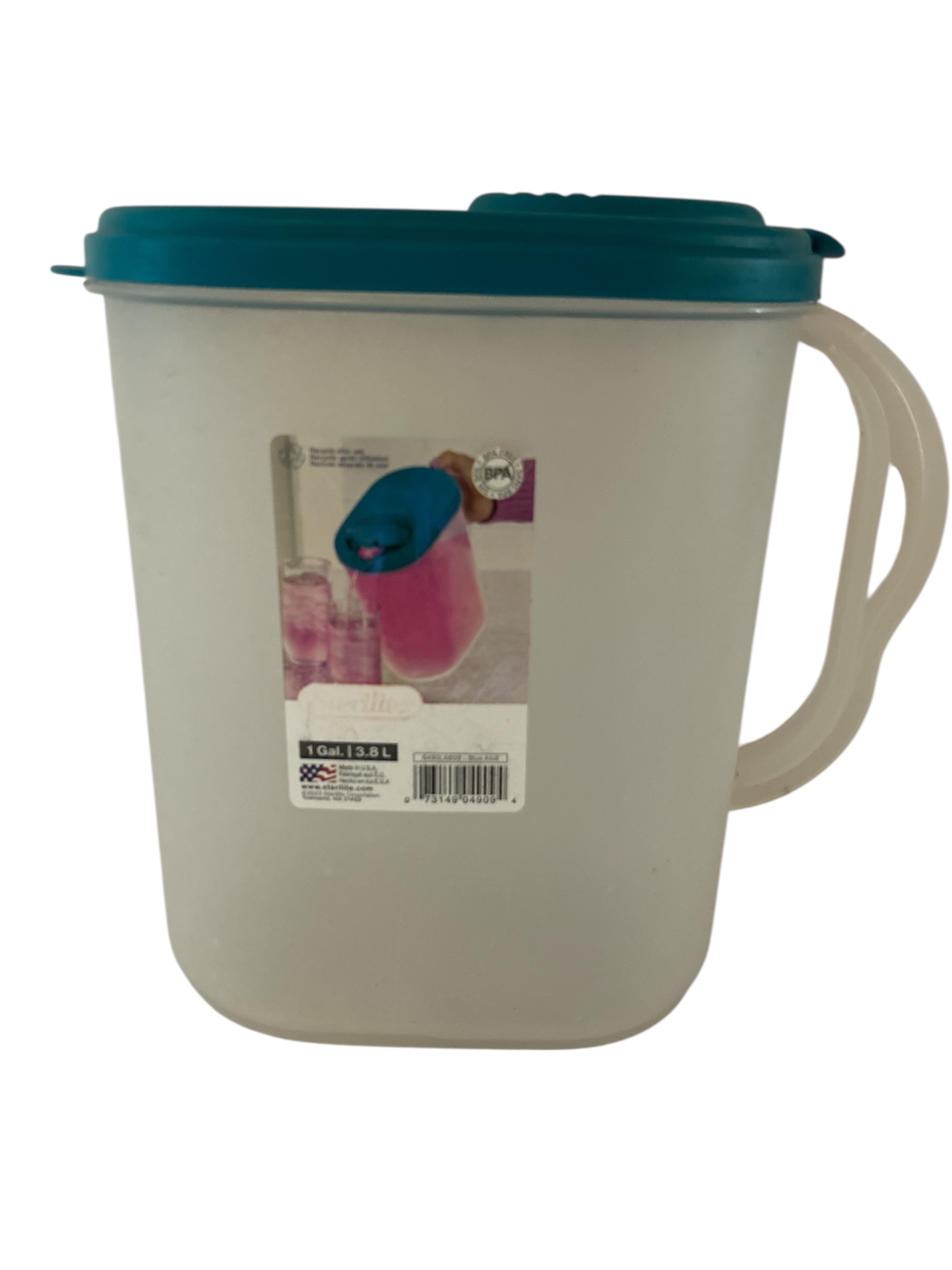 Sterilite 1-Gallon Pitcher with Teal Lid