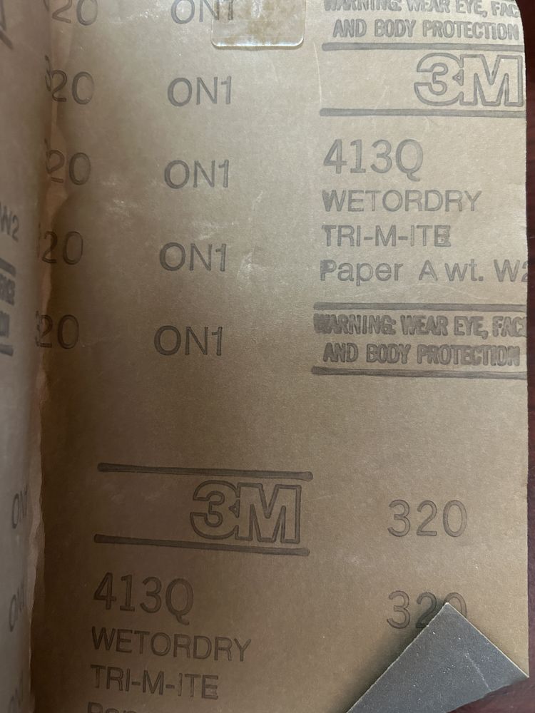 3M Wet or Dry Sandpaper 413Q 320 Grit