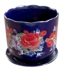 Painted ceramic pot