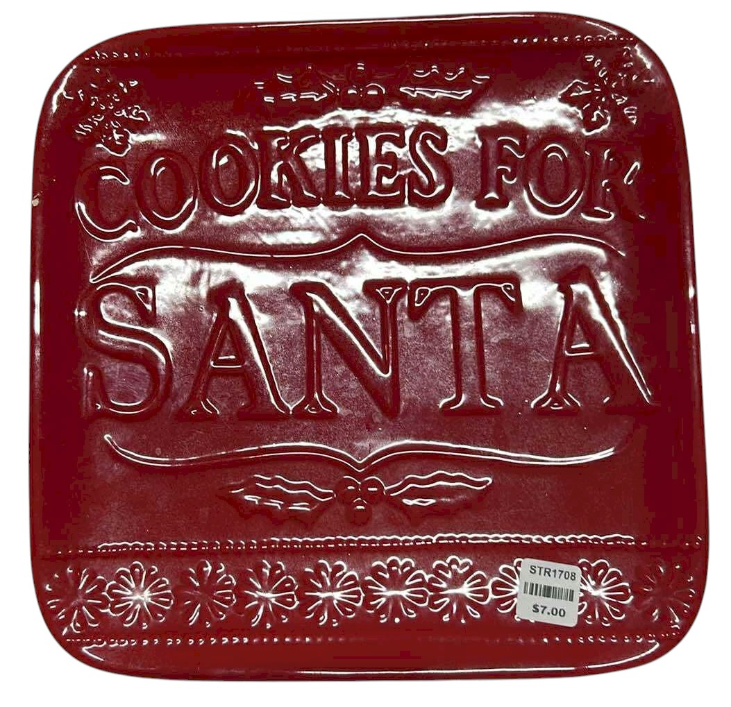 Ceramic "Cookies for Santa" Plate