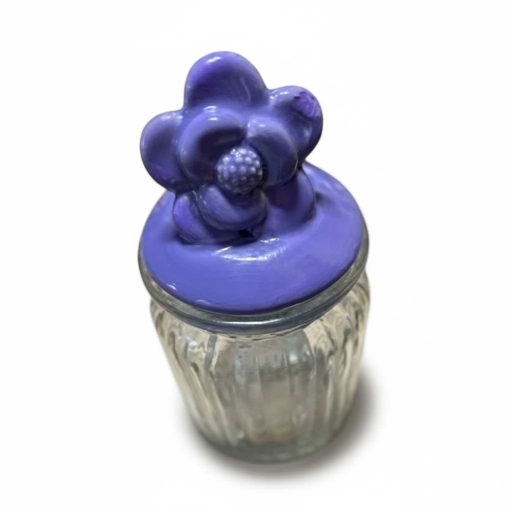 Flowered Glass Jar