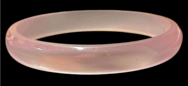 Soft Pink Translucent Bangle Bracelet – Frosted Finish