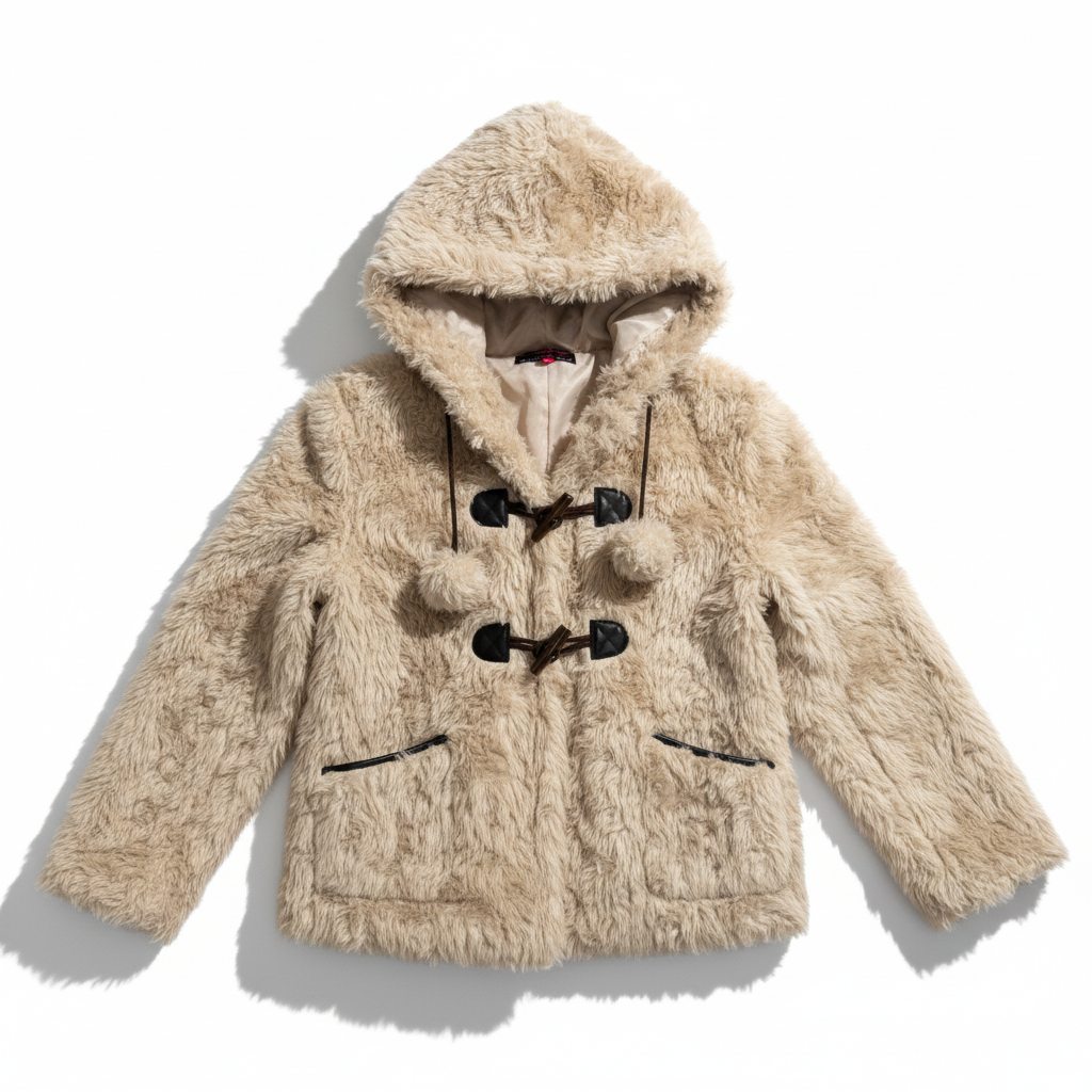 Women’s New Look Faux Fur Hooded Toggle Coat