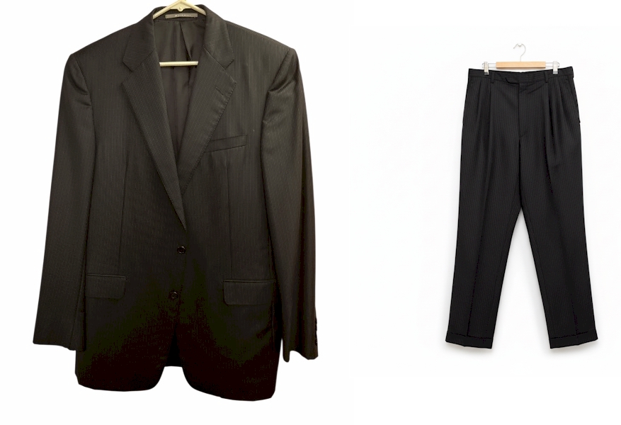 Men’s Mickey Freeman 100% Wool Pinstripe Suit