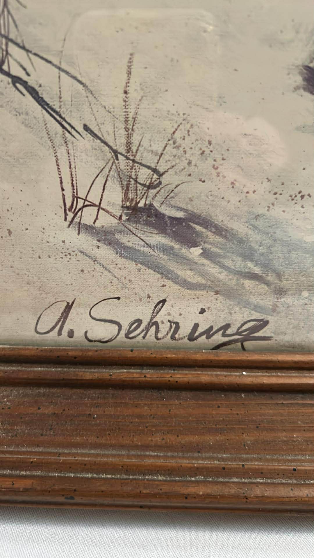 Framed Coastal Beach Scene Artwork Signed A. Sehring
