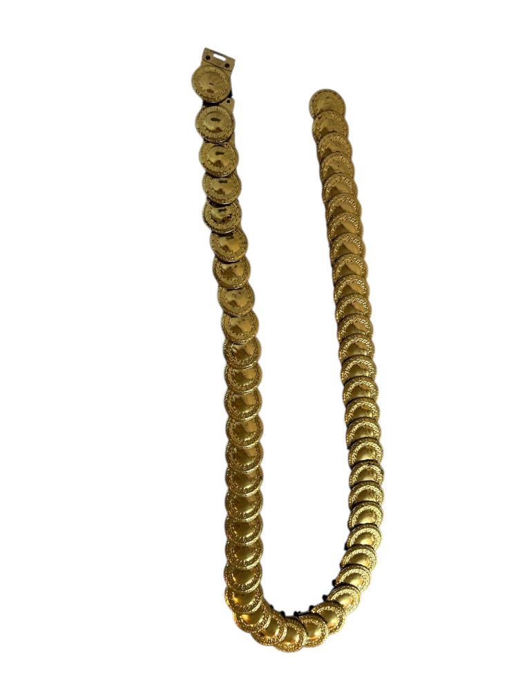 39.5" - Vintage 1990 Metal Coin Belt