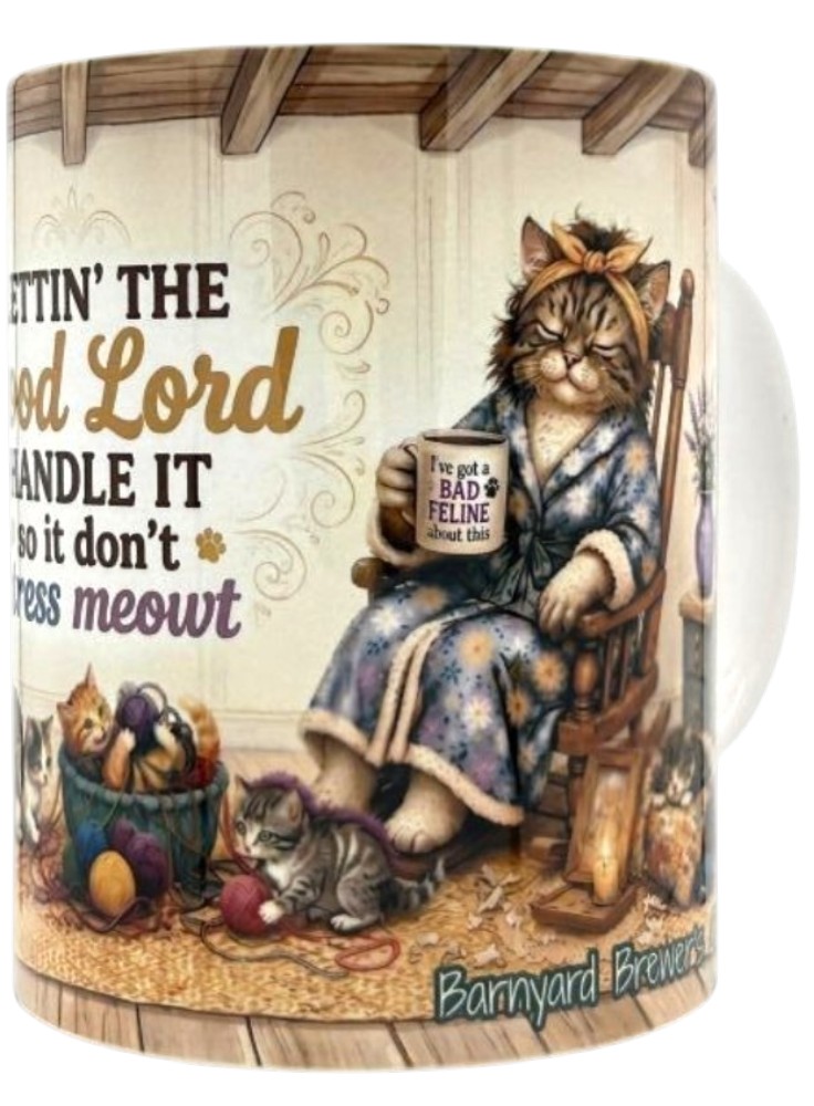Funny Mama Cat Coffee Mug 15oz Christian Faith Farmhouse Gift Barnyard Brewers
