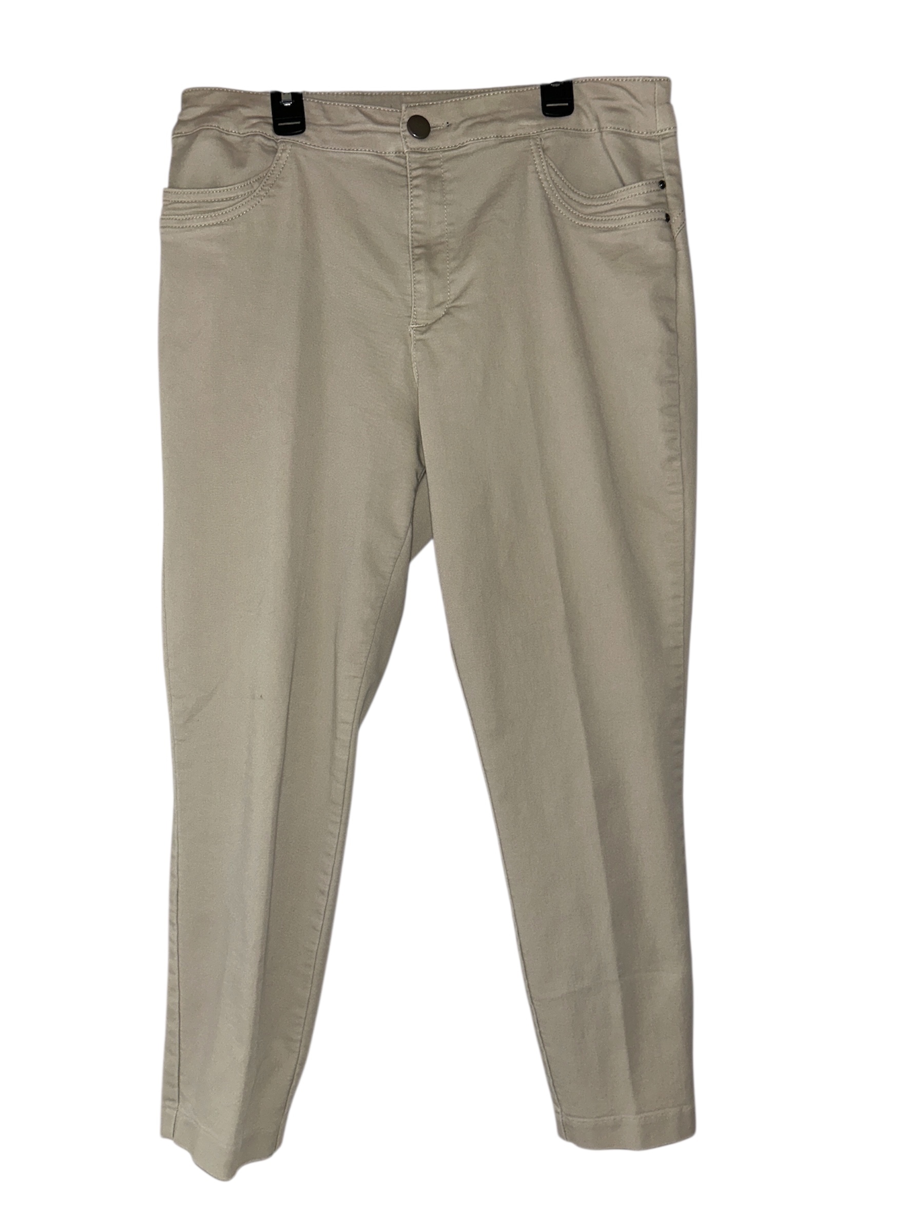 Women’s Christopher & Banks Khaki Pants Cream Straight Stretch Comfort