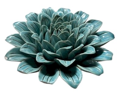 Turquoise ceramic flower – heavy