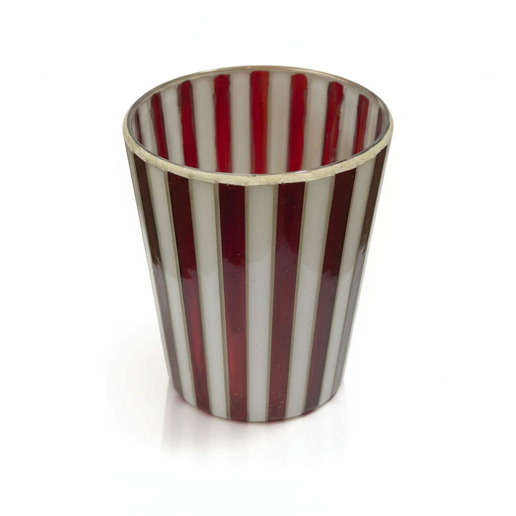 Red/white striped Glass Bin Jar – large