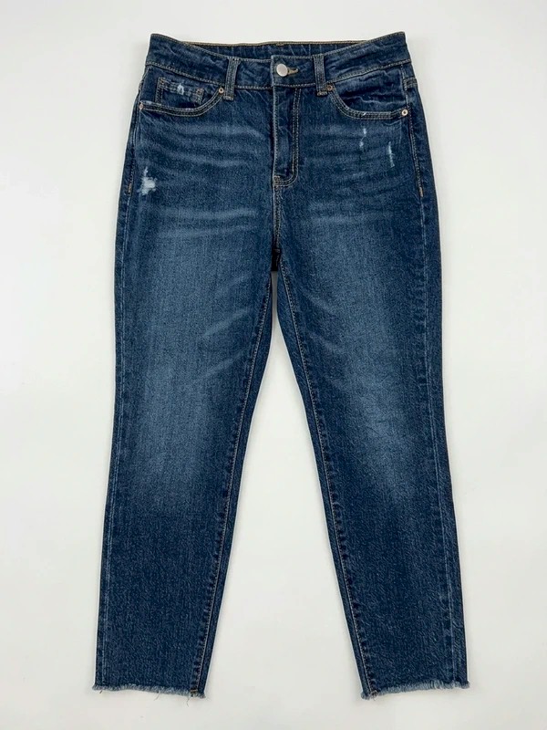 Women's Time and Tru High Rise Jeans - Distressed Denim