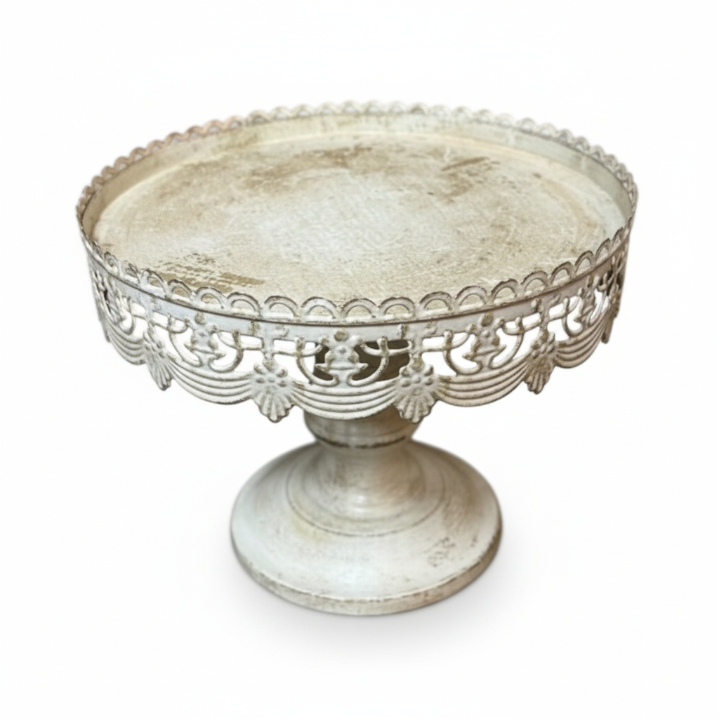 White antique look tray