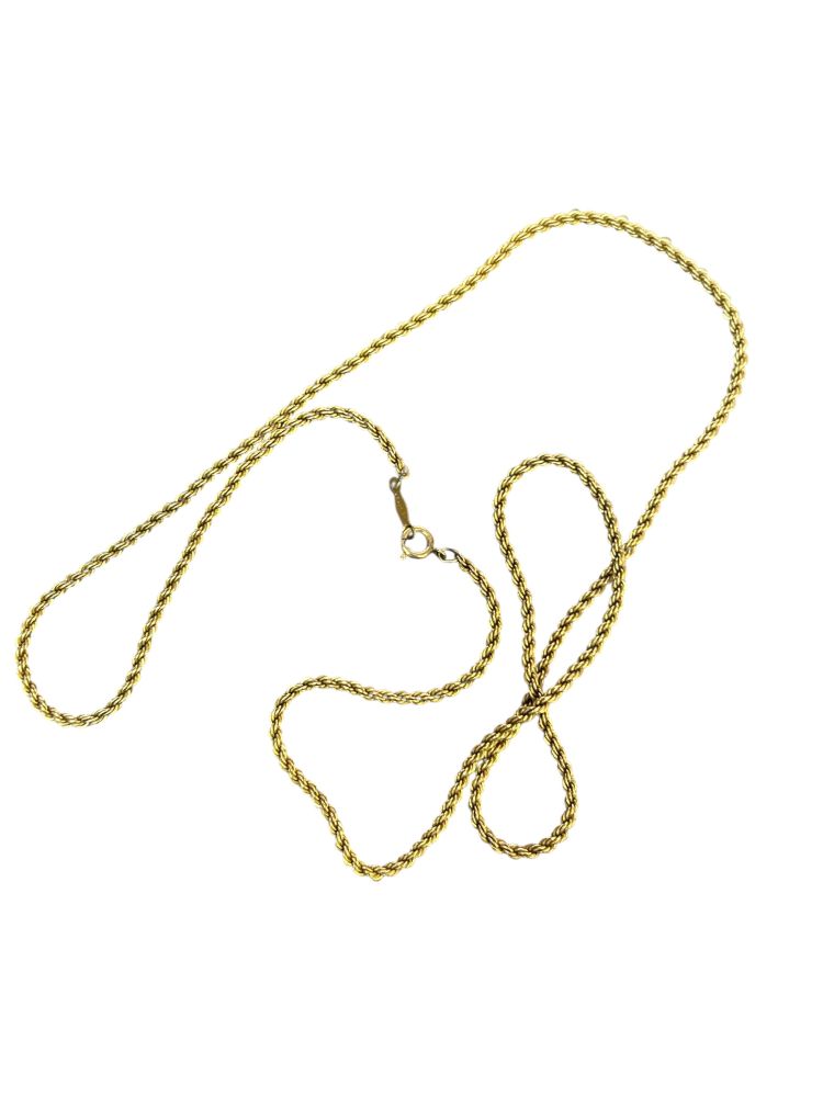 Gold Filled Rope Chain Necklace 22"