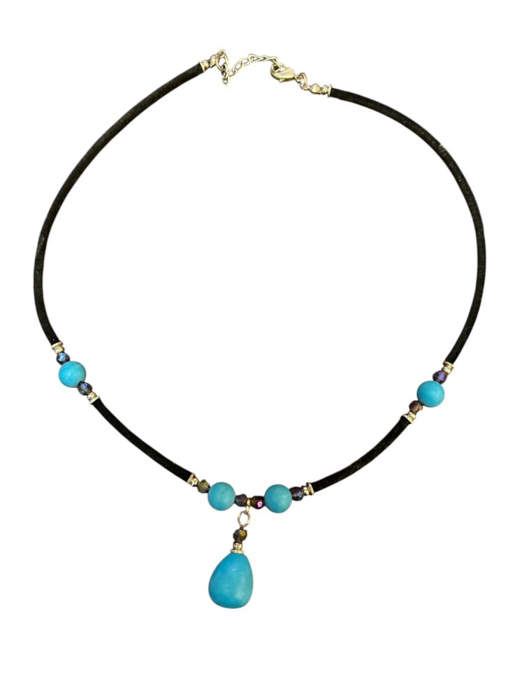 Beads on Cord Necklace 10"