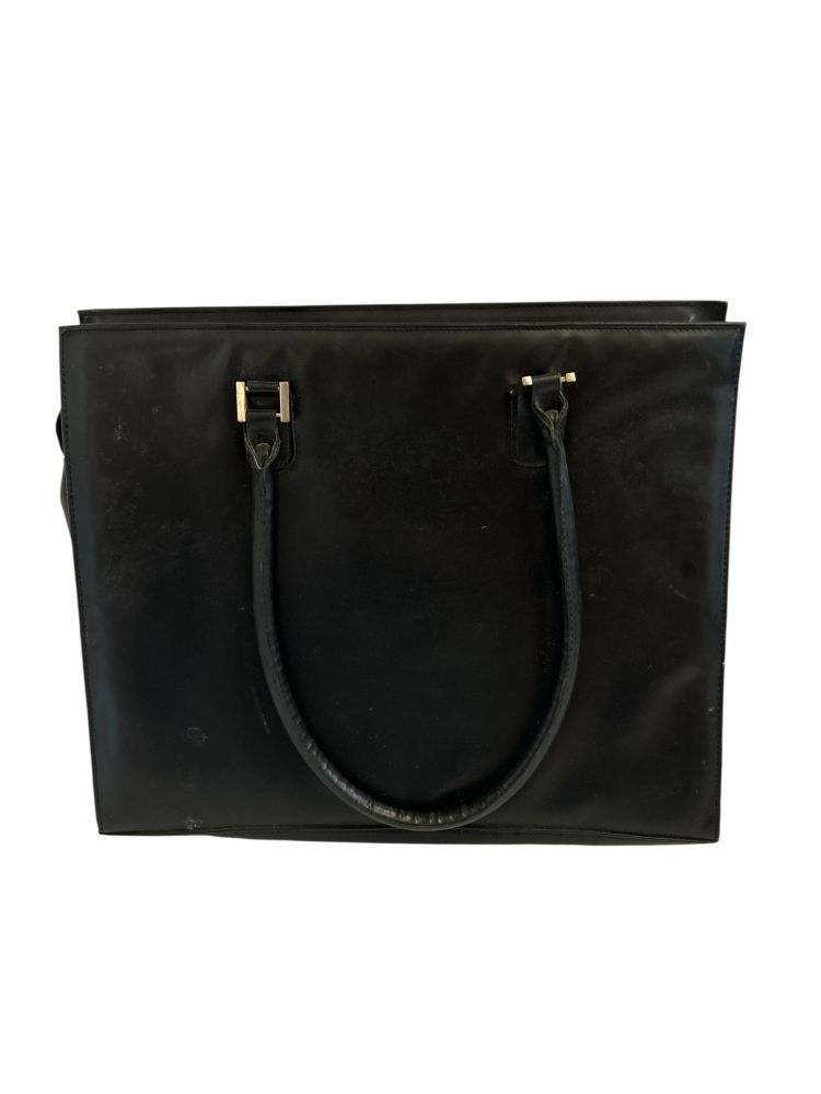 Attache' Case Black Vinyl Briefcase