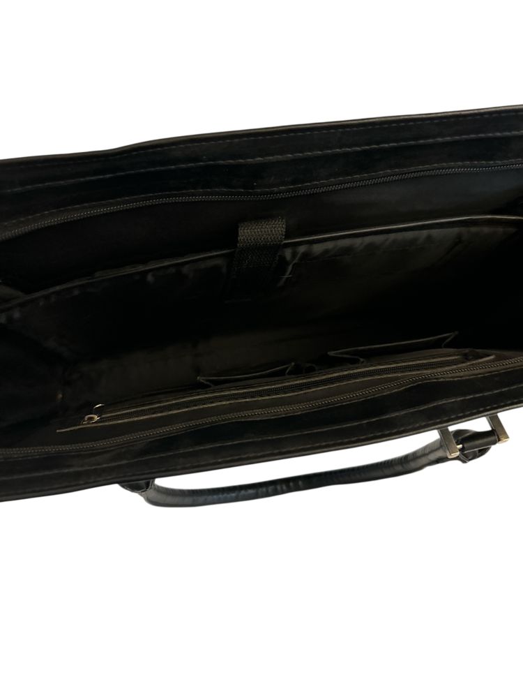 Attache' Case Black Vinyl Briefcase