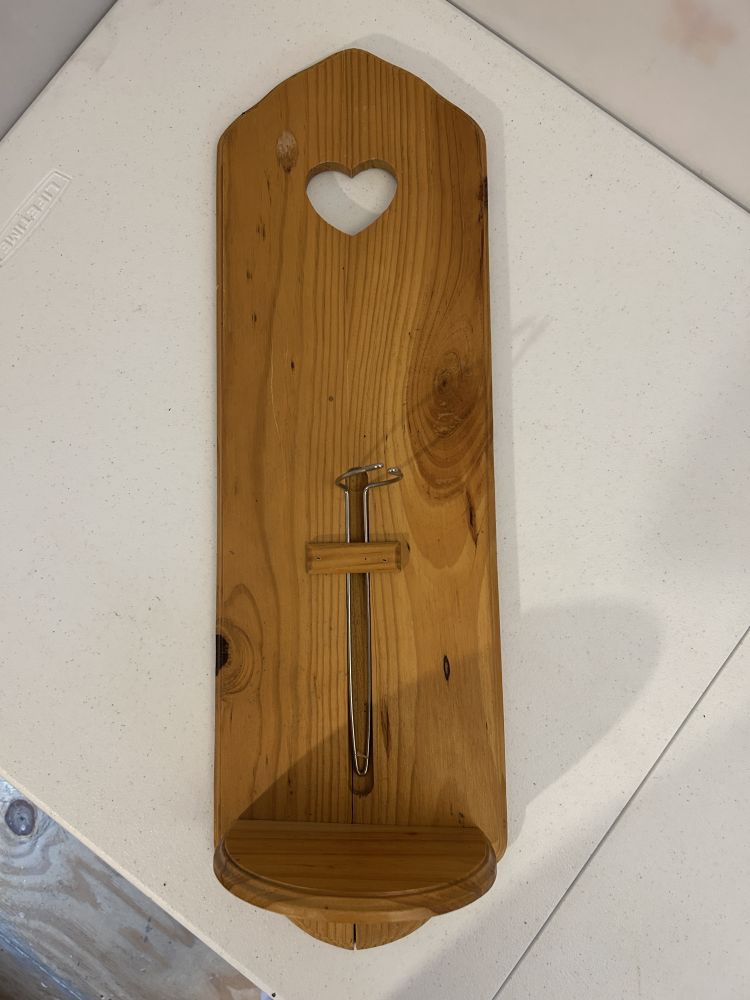 Wooden Doll Stand with Heart Cutout