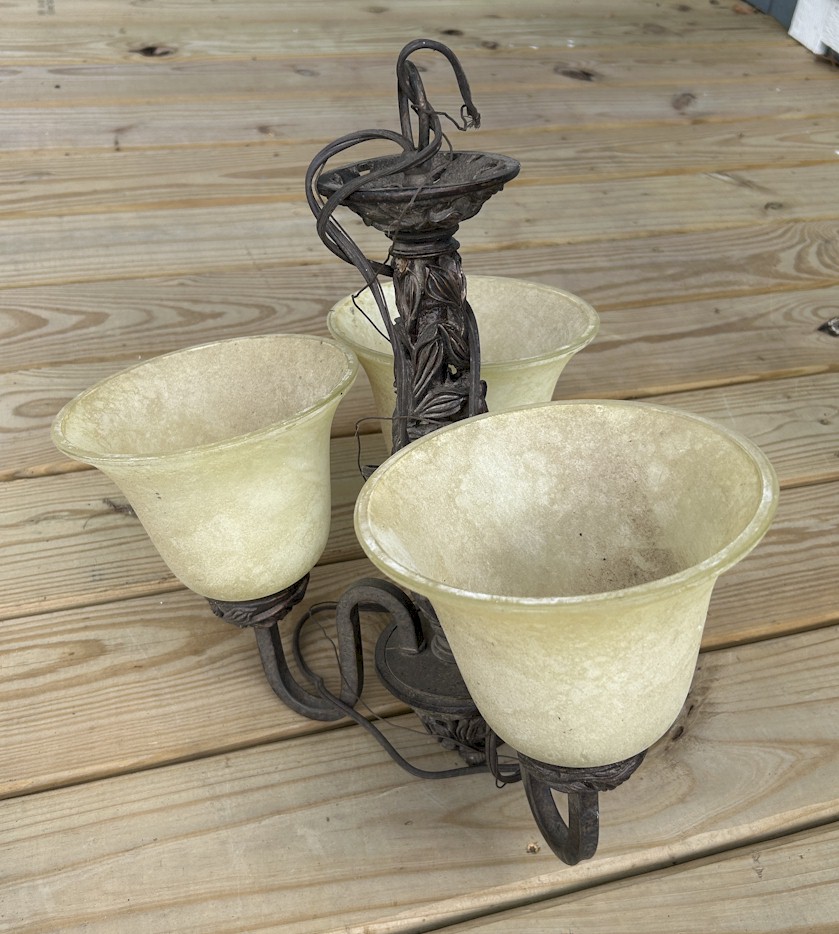 Vintage Three-Light Decorative Chandelier