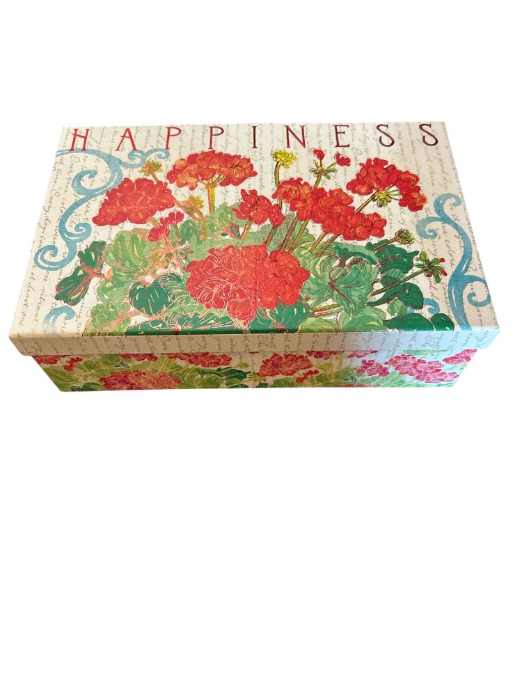 Decorative Heavy Cardboard Storage Box with Floral Design