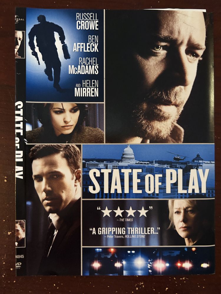State of Play DVD with Russell Crowe and Ben Affleck