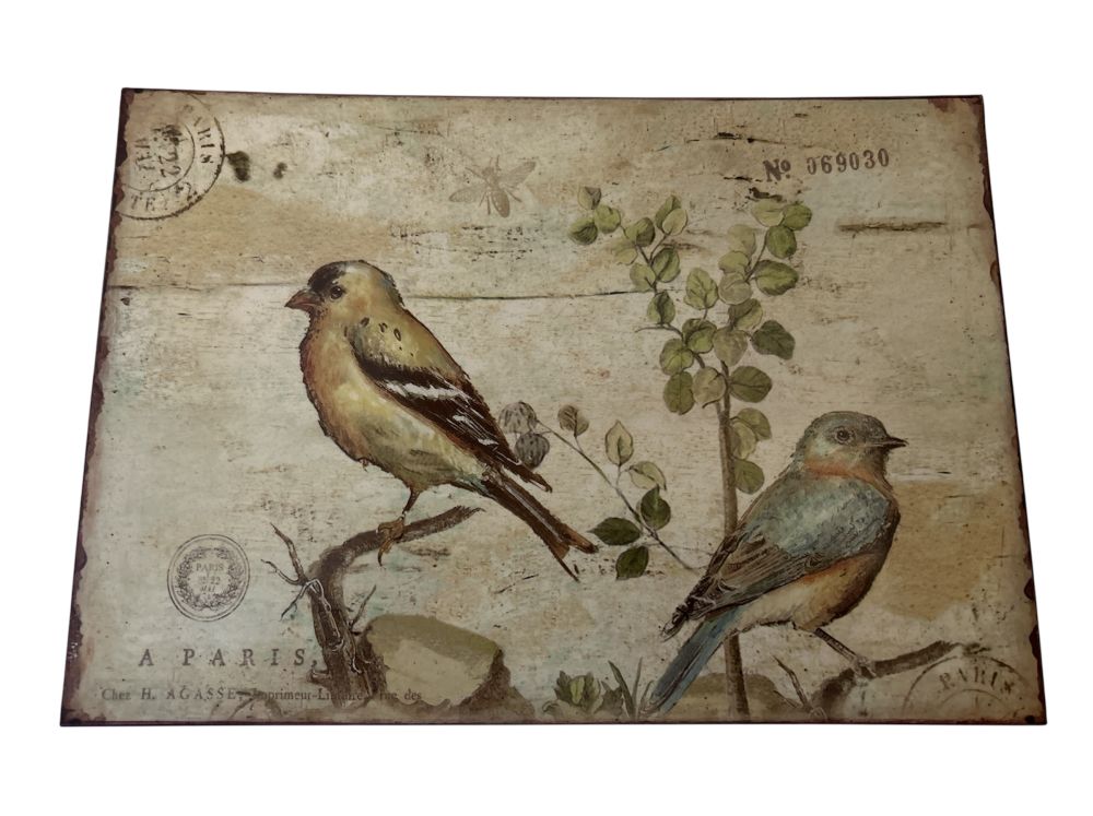 Metal Wall Art Bird Design 10x8"