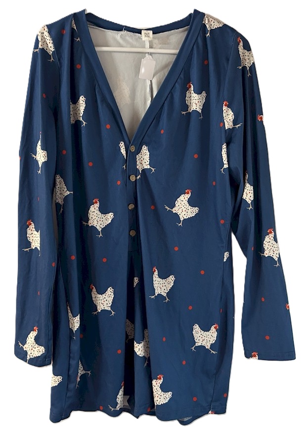 Pixie Lady Women's XL Chicken Print Cardigan