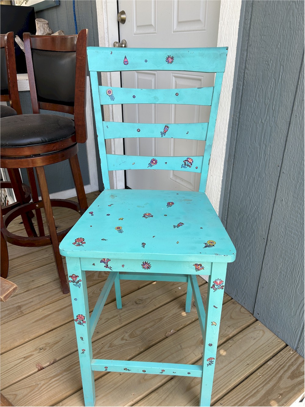 Wooden Chair with Decorative Design