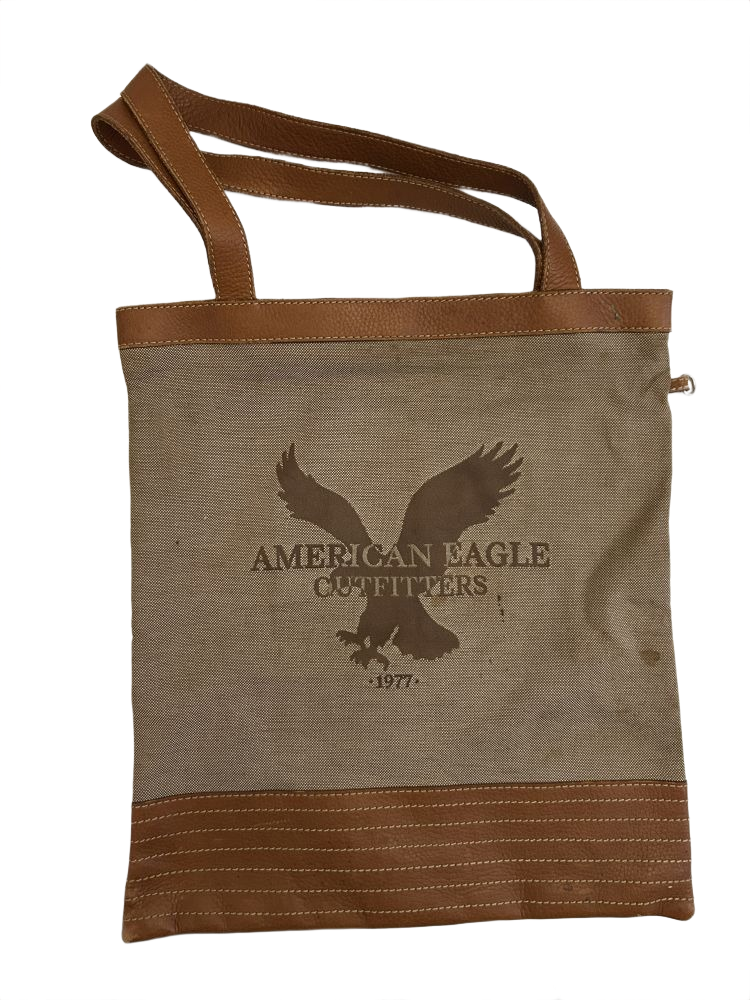 American Eagle Canvas & Leather Tote Bag