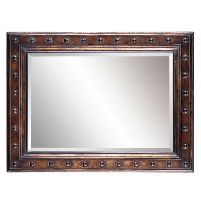Allen & Roth Bronze Beveled Studded Wall Mirror 30x40"