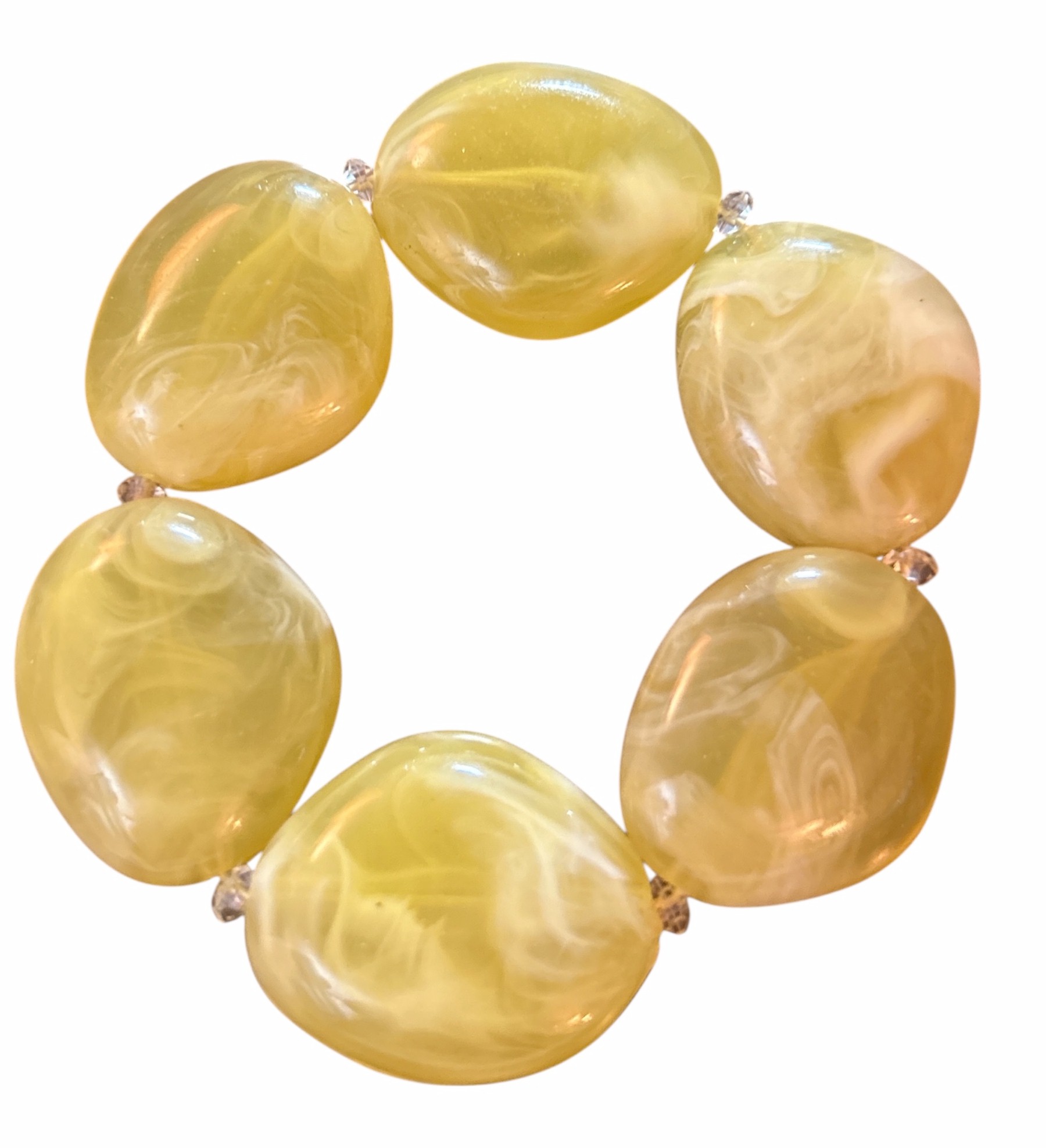 Women’s Butterscotch Amber Look Chunky Stretch Bracelet