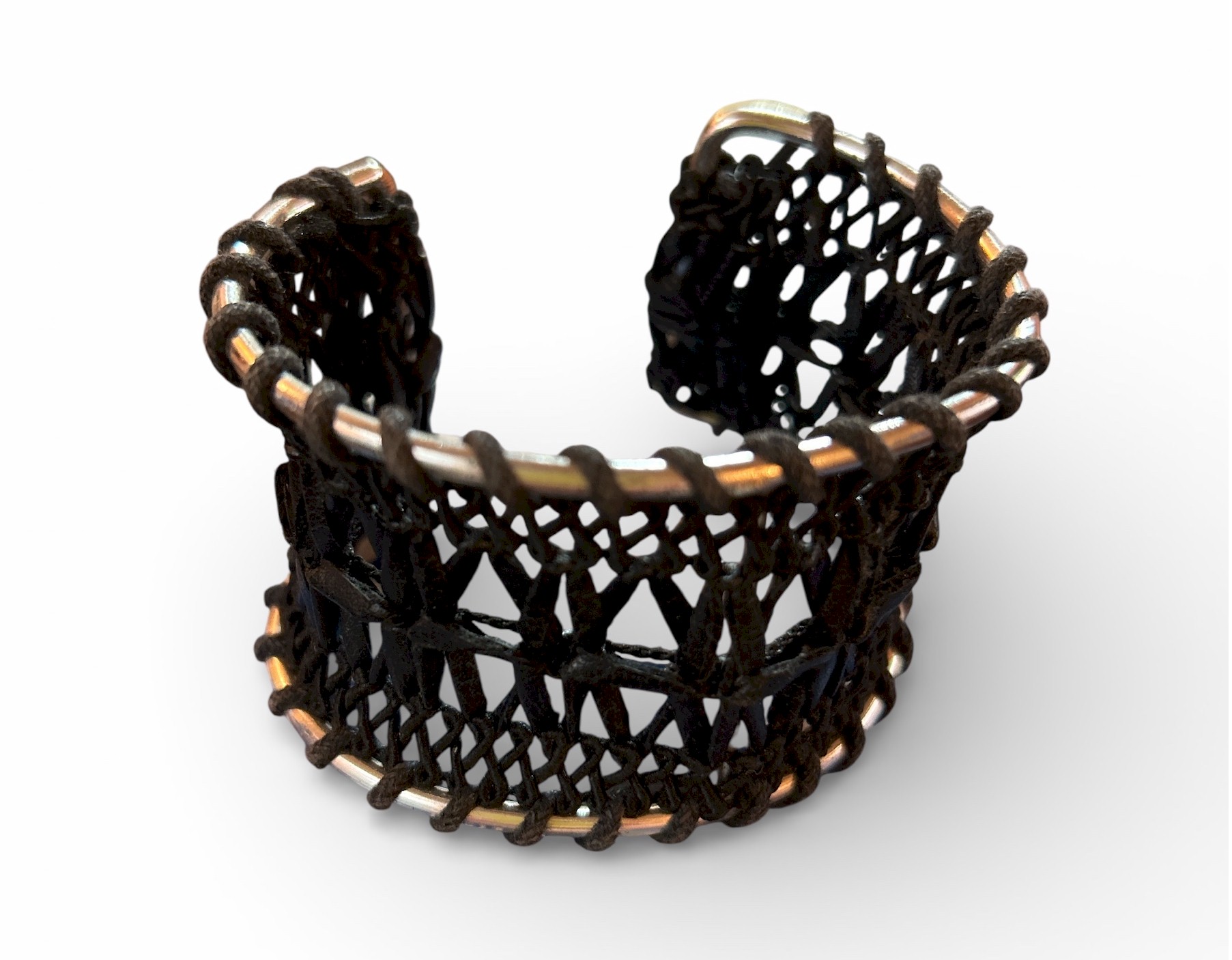 Women’s Wide Boho Cuff Bracelet Cord Wrapped Artisan Style