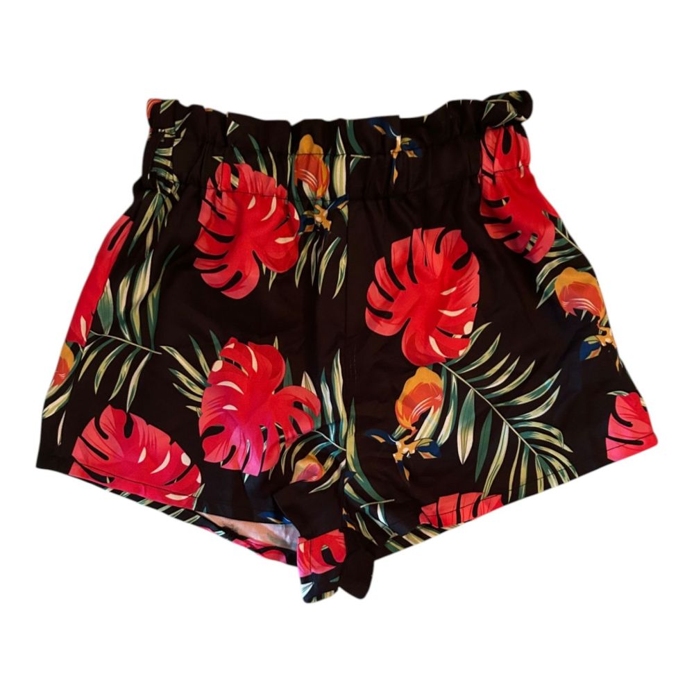 Women’s Shein Tropical Print Elastic Waist Casual Shorts