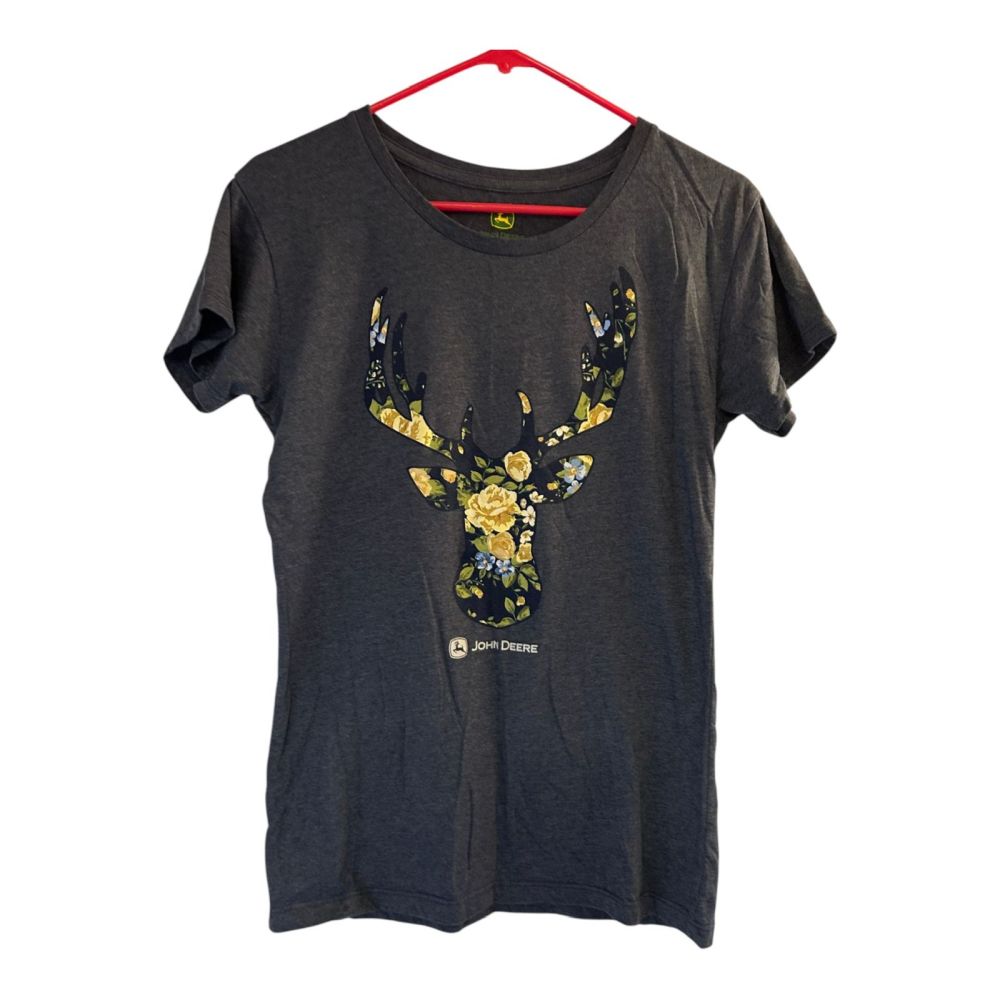 Women's John Deere Graphic Tee - Floral Deer Design