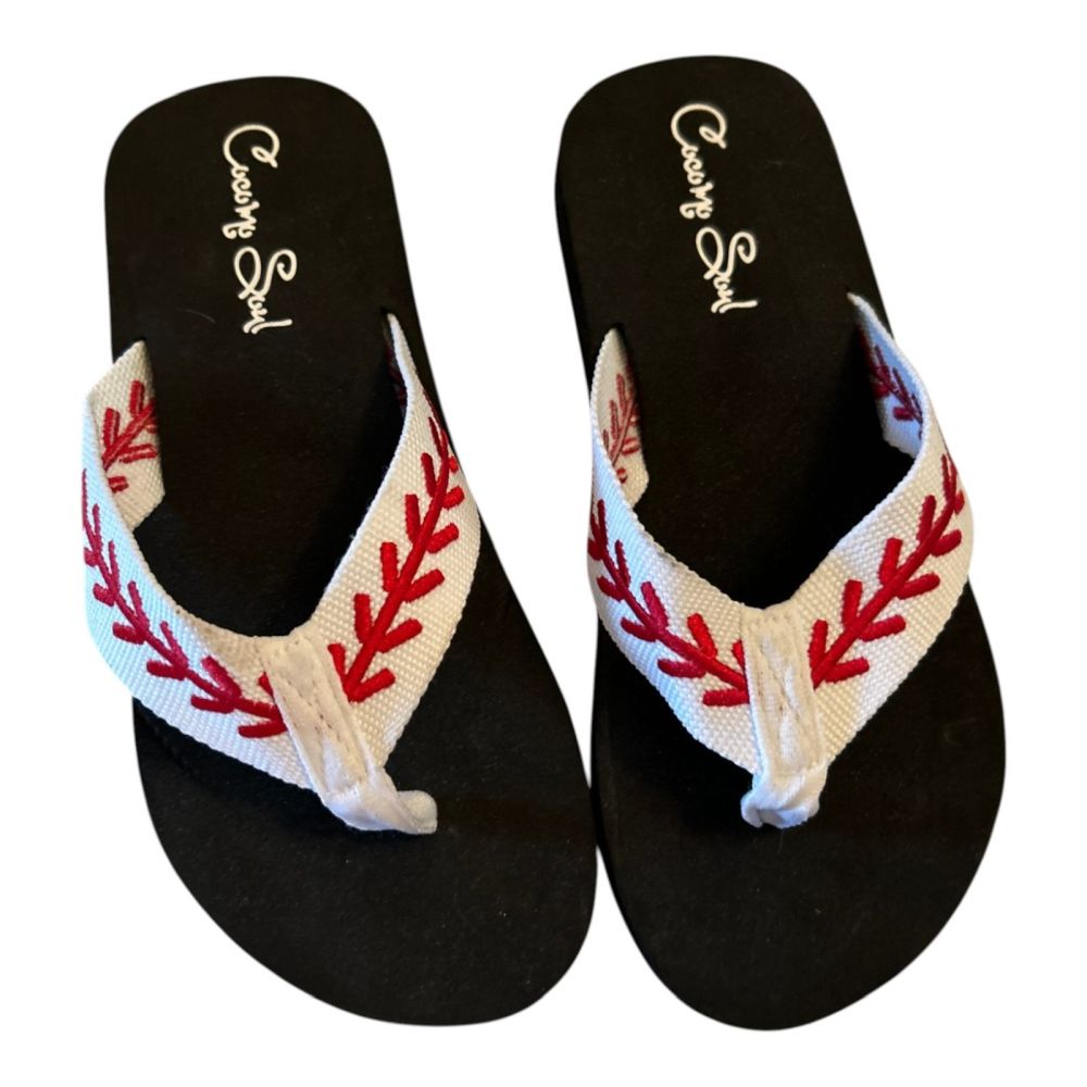Women's Coco mo Soul Flip Flops - Embroidered Design