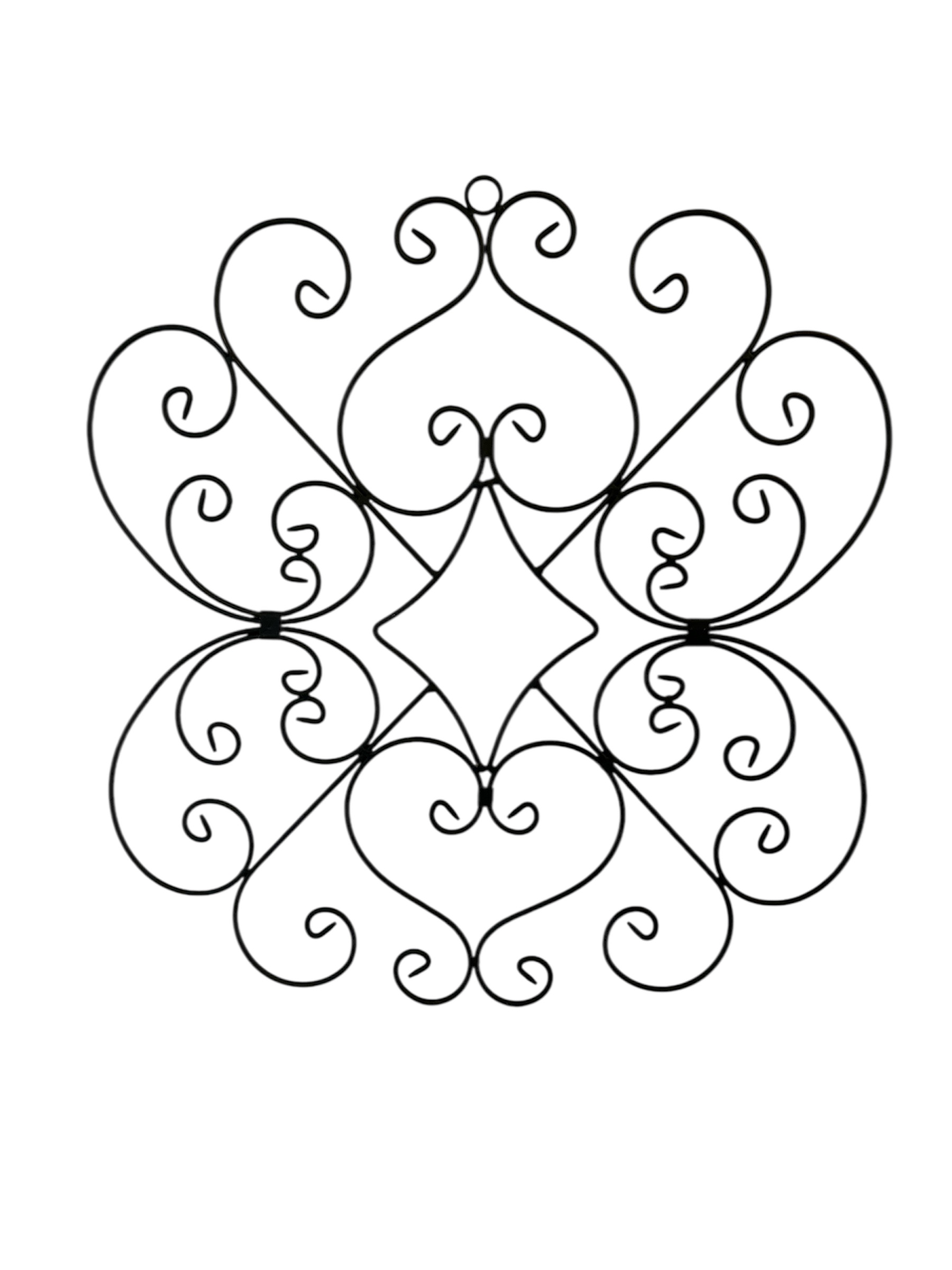 Elegant Metal Wall Sculpture - Intricate Swirl Design - Size 20"x20"