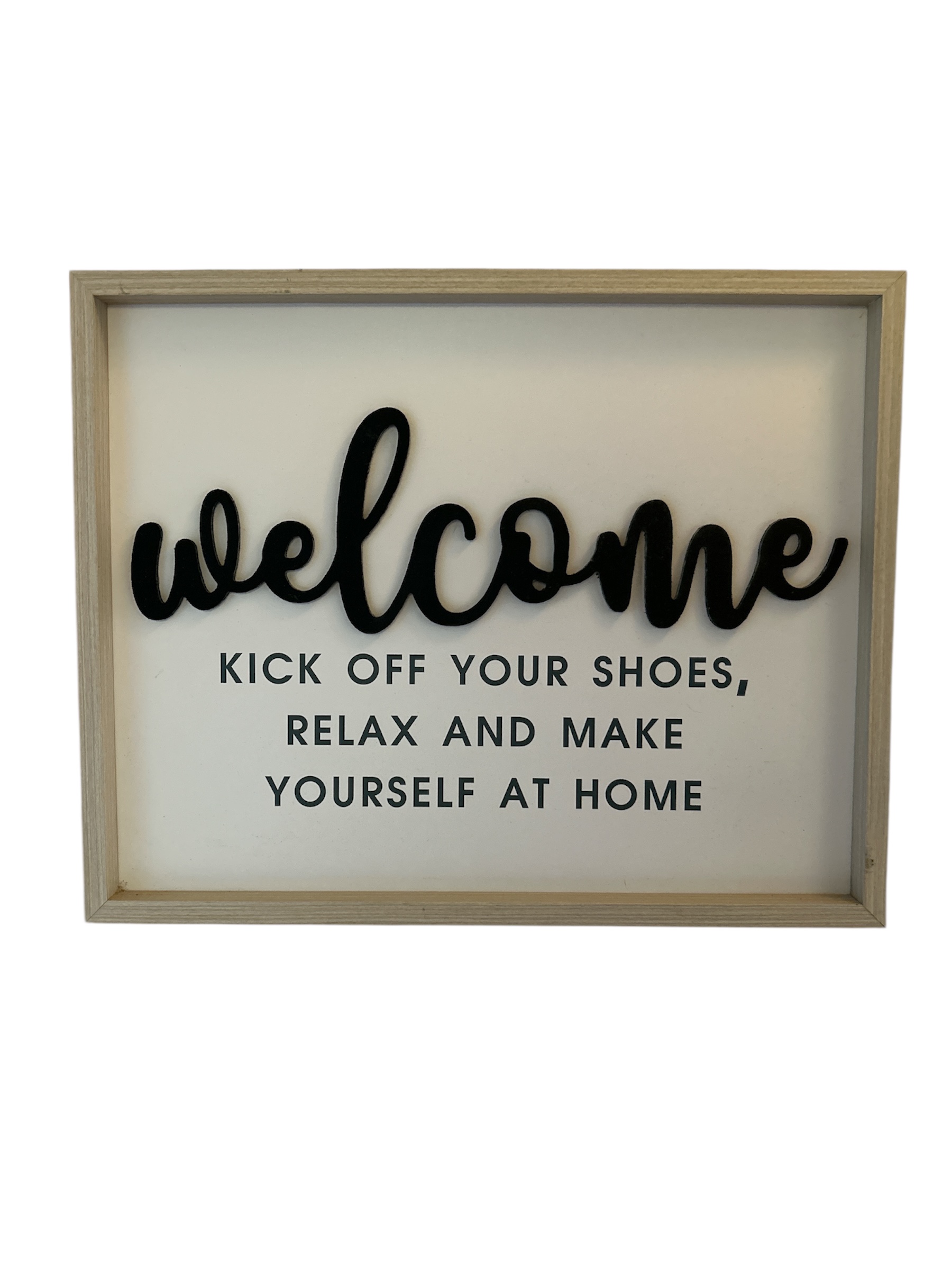 Wooden Welcome Sign with Inspirational Message - Size 20"x16"x1"