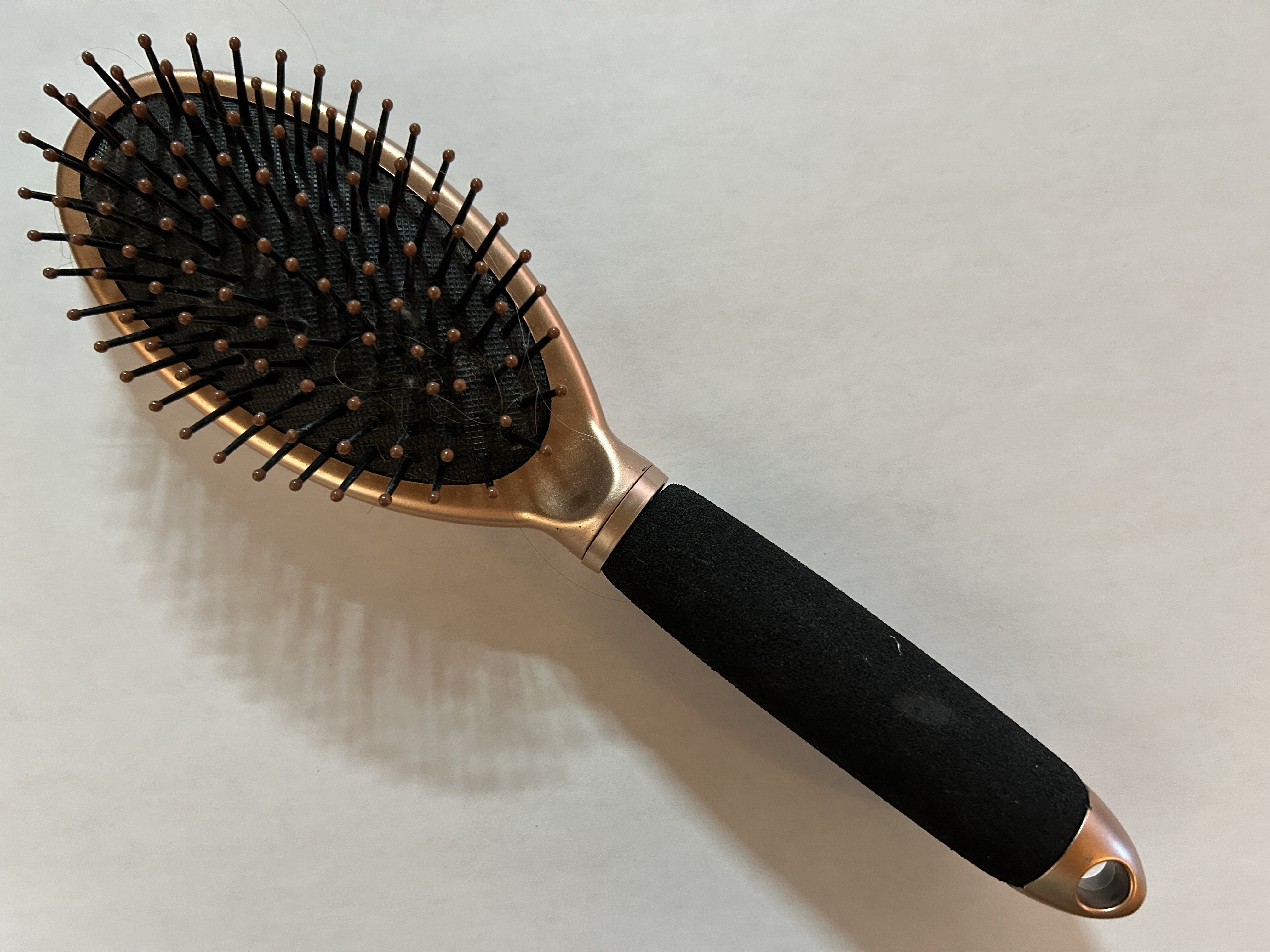 Rose Gold Hairbrush with Soft Grip Handle - Size 9"