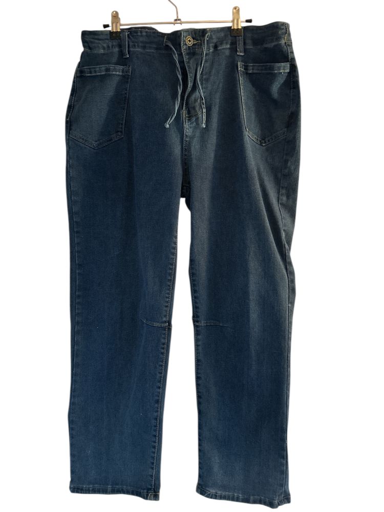 Women's Denim Pants with Drawstring - Casual Style