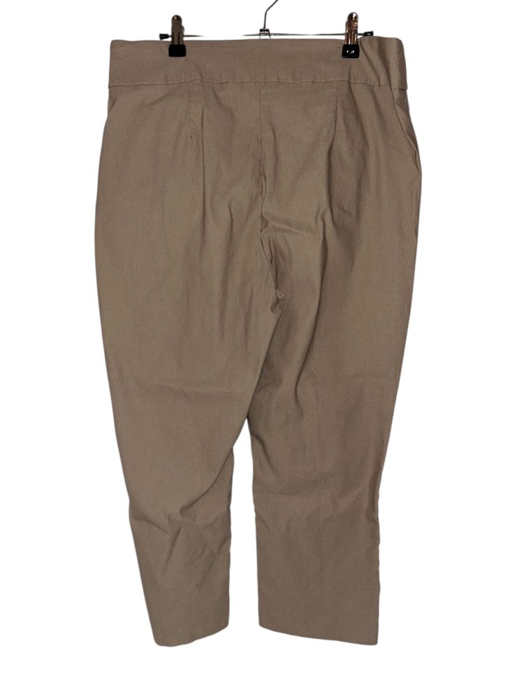 Women’s Lauren & Riley Capri Pants Khaki Soft Stretch Lace Up Hem