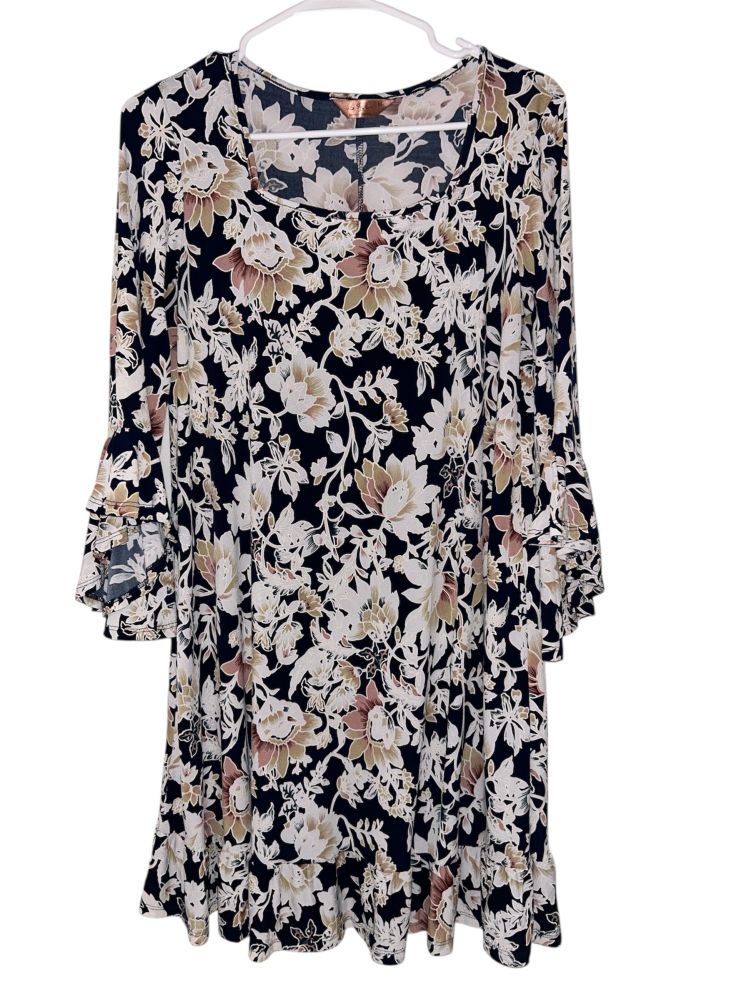 Women's SJS Floral Dress - Embroidered Elegance