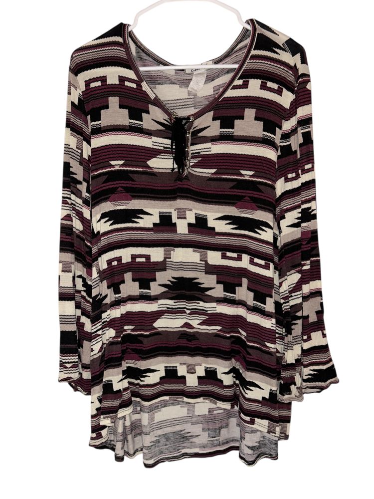 Women's Tunic Top by C.U.K.Y. - Geometric Pattern