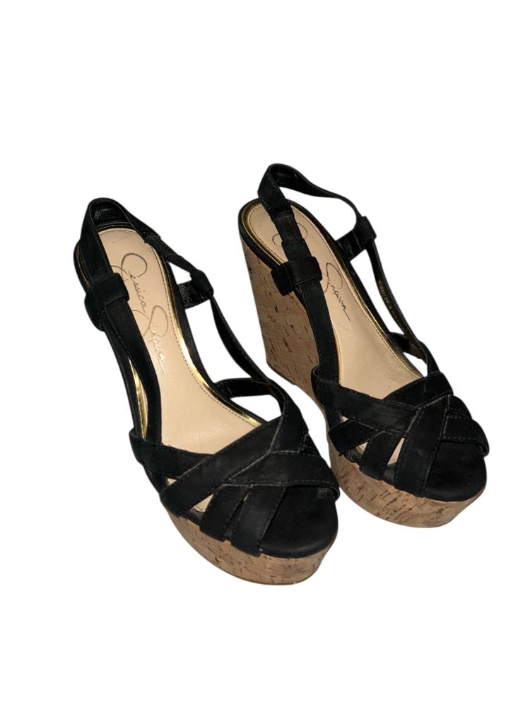 Women's 6.5 - Women's Jessica Simpson Black Wedge Sandals
