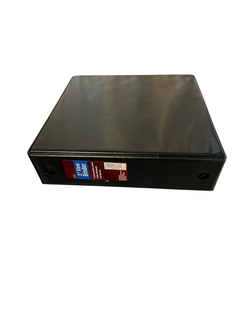 3" - Black 3" View Binder - 3 Ring Design