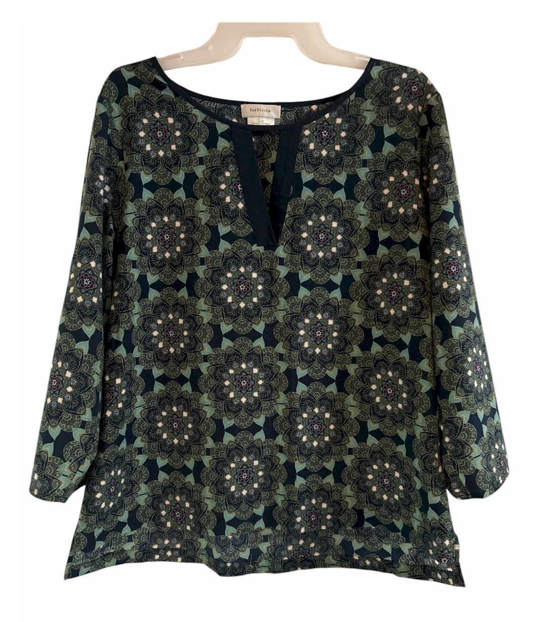 Women's Van Heusen Top - Floral Print Keyhole Neck