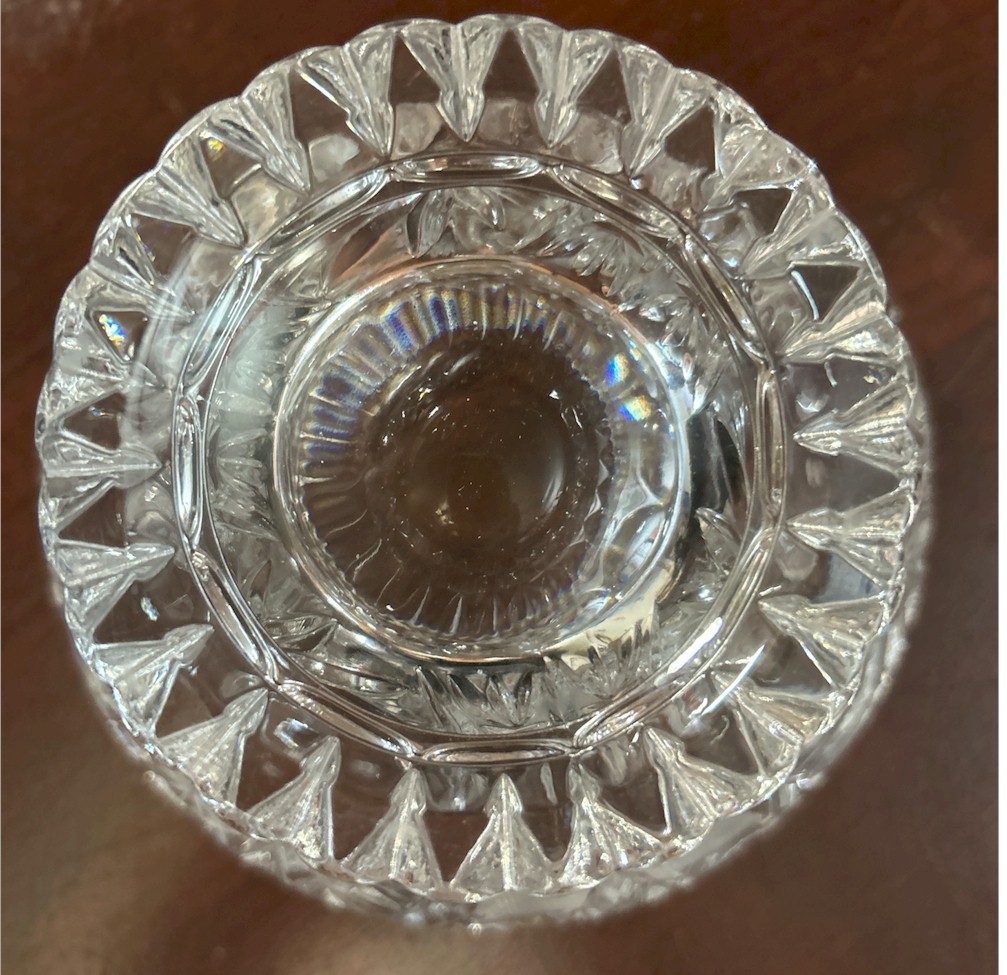Heavy Cut Crystal Estate Footed Bowl Vintage Candy Dish 5 Inch