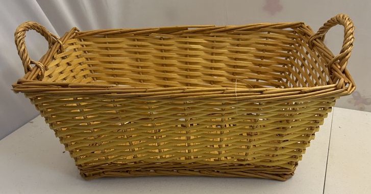 Wicker Basket Rectangular Storage with Handles