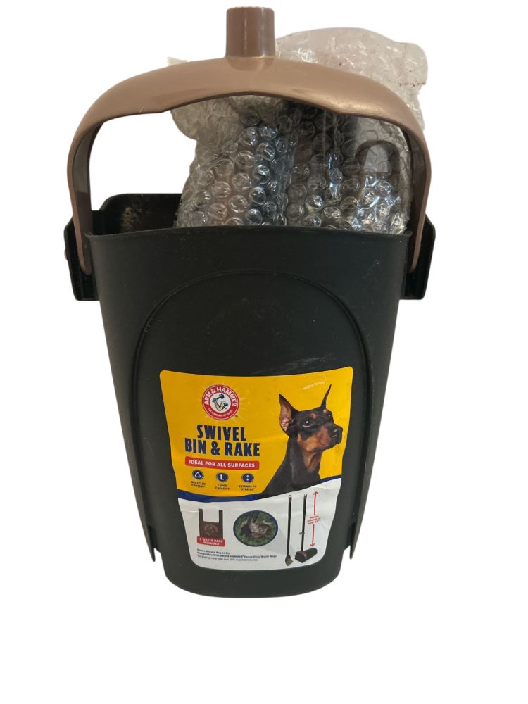 Arm & Hammer Swivel Bin & Rake Set - New