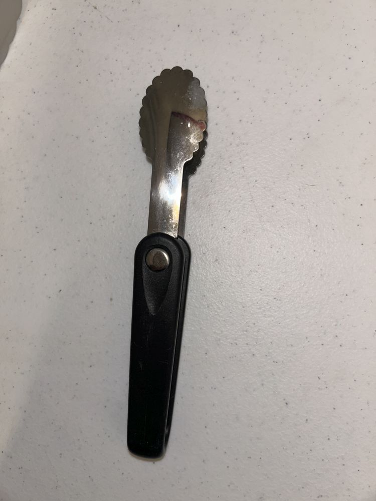 Stainless Steel Mini Tongs with Black Handle
