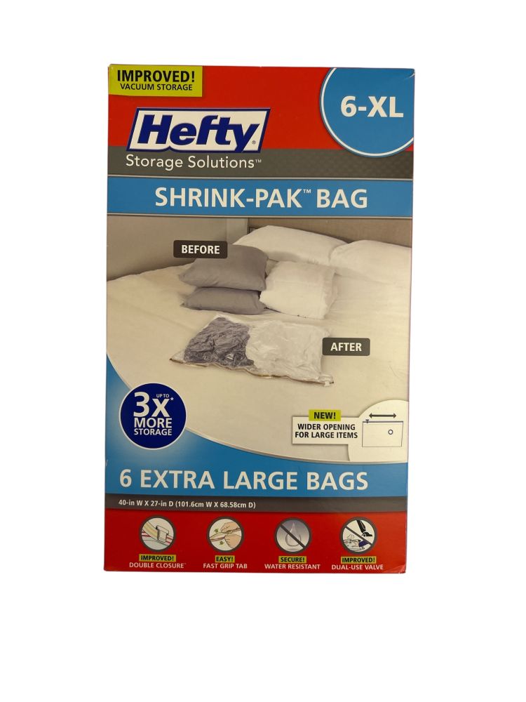 Hefty Shrink-Pak Storage Bags 6-XL