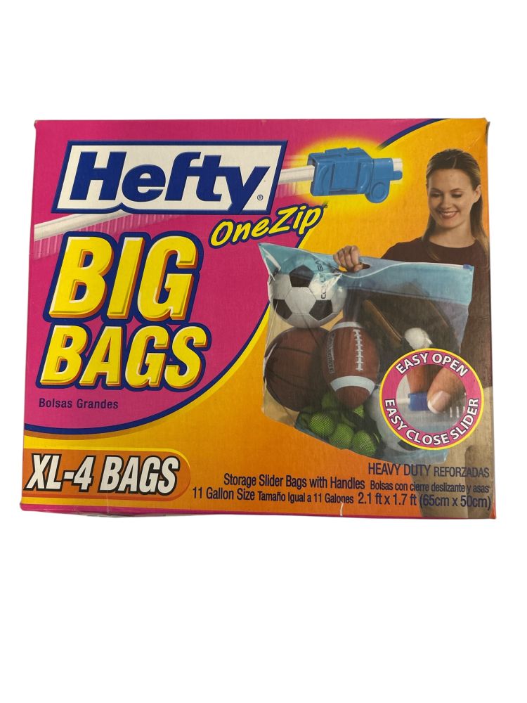 Hefty Big Bags XL 4-Pack Storage Slider Bags